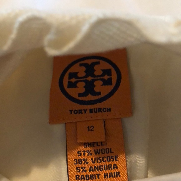 Tory Burch Cream Ruffle-Trim Wool Coat - Picture 2 of 4